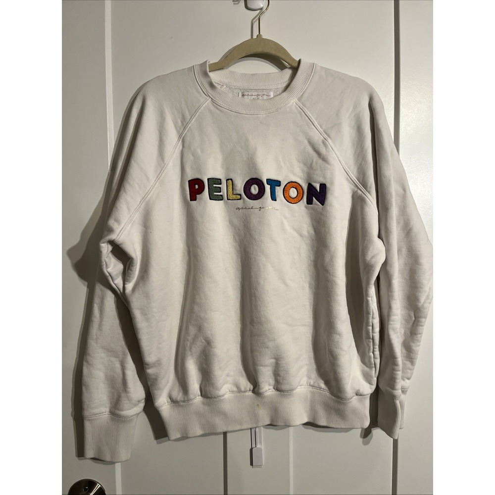 Spiritual Gangster Peloton Women's Rainbow Spellout Crew Neck Sweatshirt Medium
